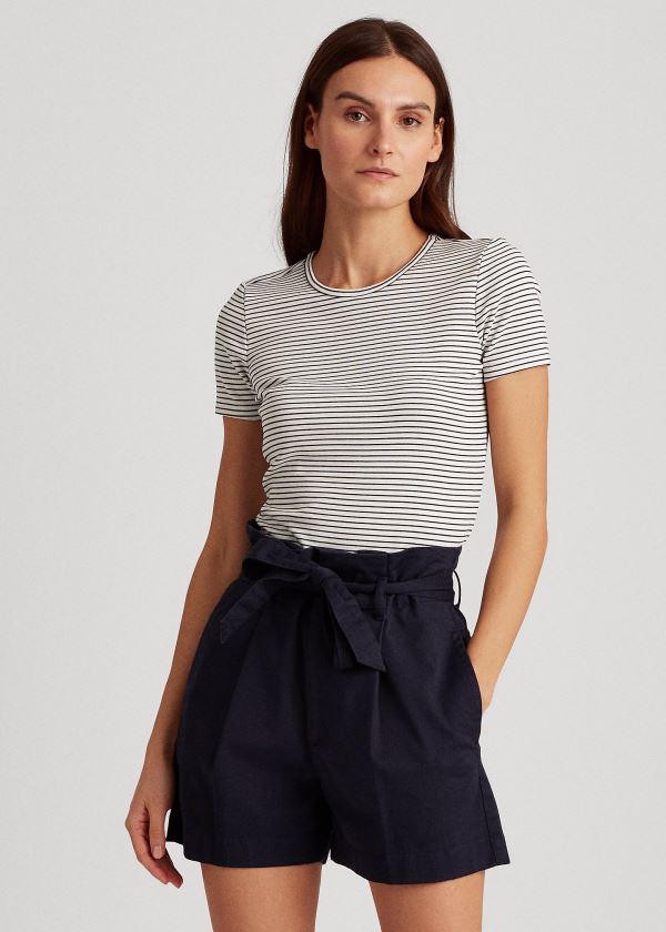 T Shirt Ralph Lauren Striped Algodão-Blend Mulher 23716-DNJX